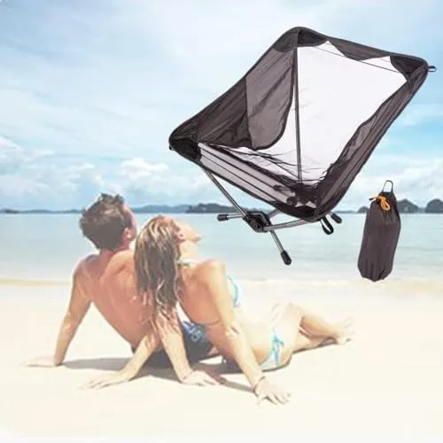 Camping Chair Low Profile Folding Chair with Carry Bag for Camping, Beach, Picnics, Barbecues and Sports Activities Fishing Chair