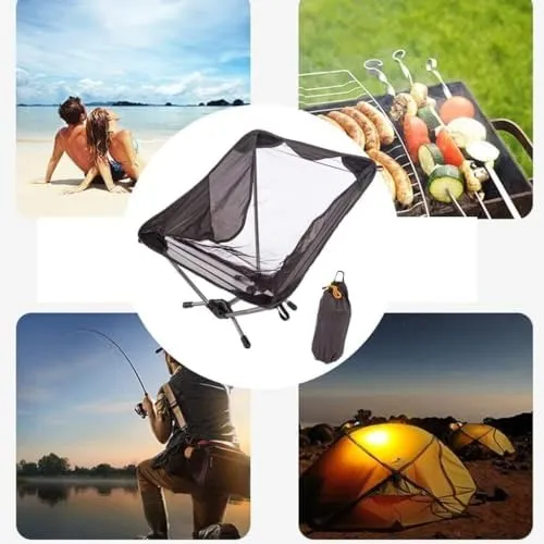 Camping Chair Low Profile Folding Chair with Carry Bag for Camping, Beach, Picnics, Barbecues and Sports Activities Fishing Chair