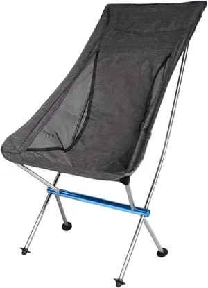 Camping Chair Portable Ultralight Chair Collapsible Chair, Light Simple Beach Fishing Seat for Camp, Picnic, Hiking (Color : Gray)