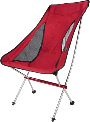 Camping Chair Portable Ultralight Chair Collapsible Chair, Light Simple Beach Fishing Seat for Camp, Picnic, Hiking (Color : Red)