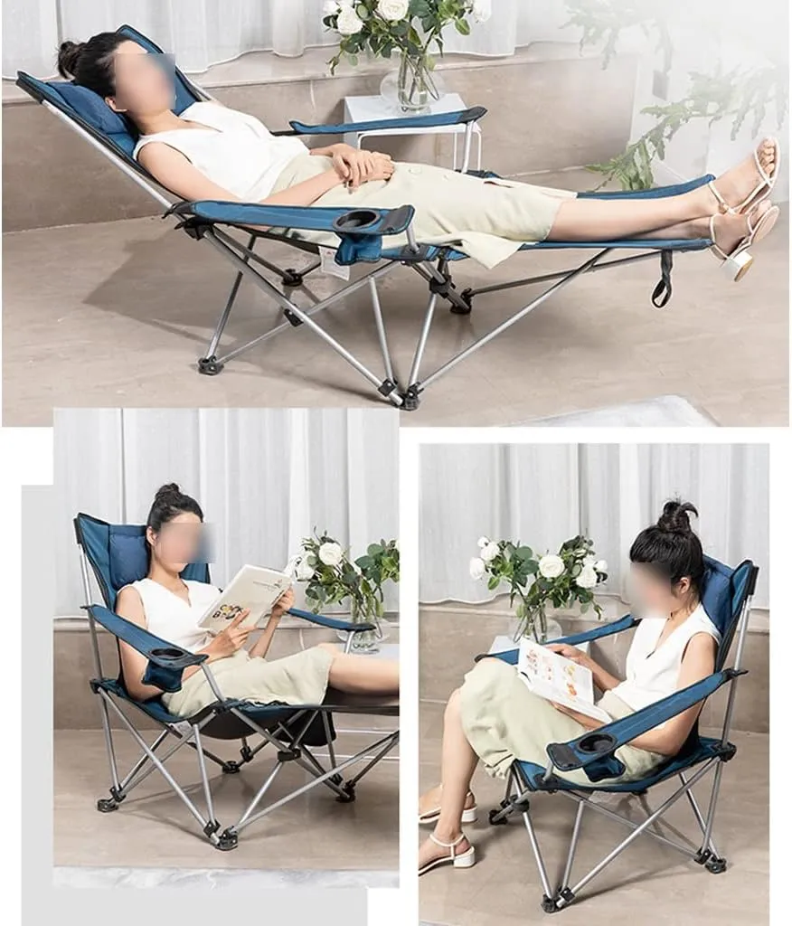 Camping Chairs for Adults, Folding Chair Indoor Padded, Oversize Portable Camp Chair with Side Pockets Metal Frame Single Leisure Lounge Recliner for Outdoor Hiking,Green-Style1