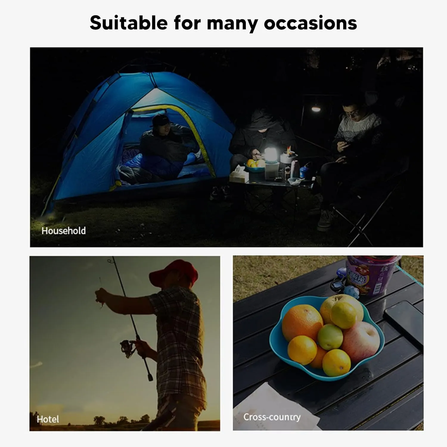 Camping Cookware Set Hard Oxidized Non Stick Pans Pots Teapot Easy Carry Light Compact for Outdoor Activities