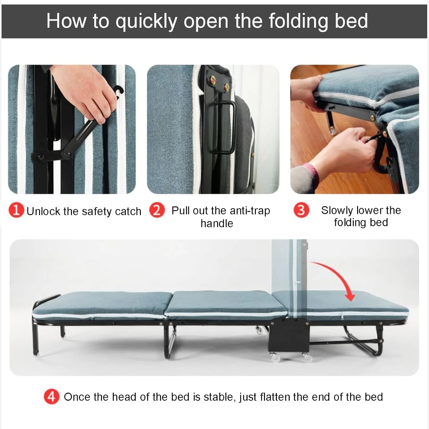 Camping Cot 5-Speed Adjustment Sleeping Cots for Adults with Soft Padded Cushion Folding Camping Bed Load 440lbs Folding Bed