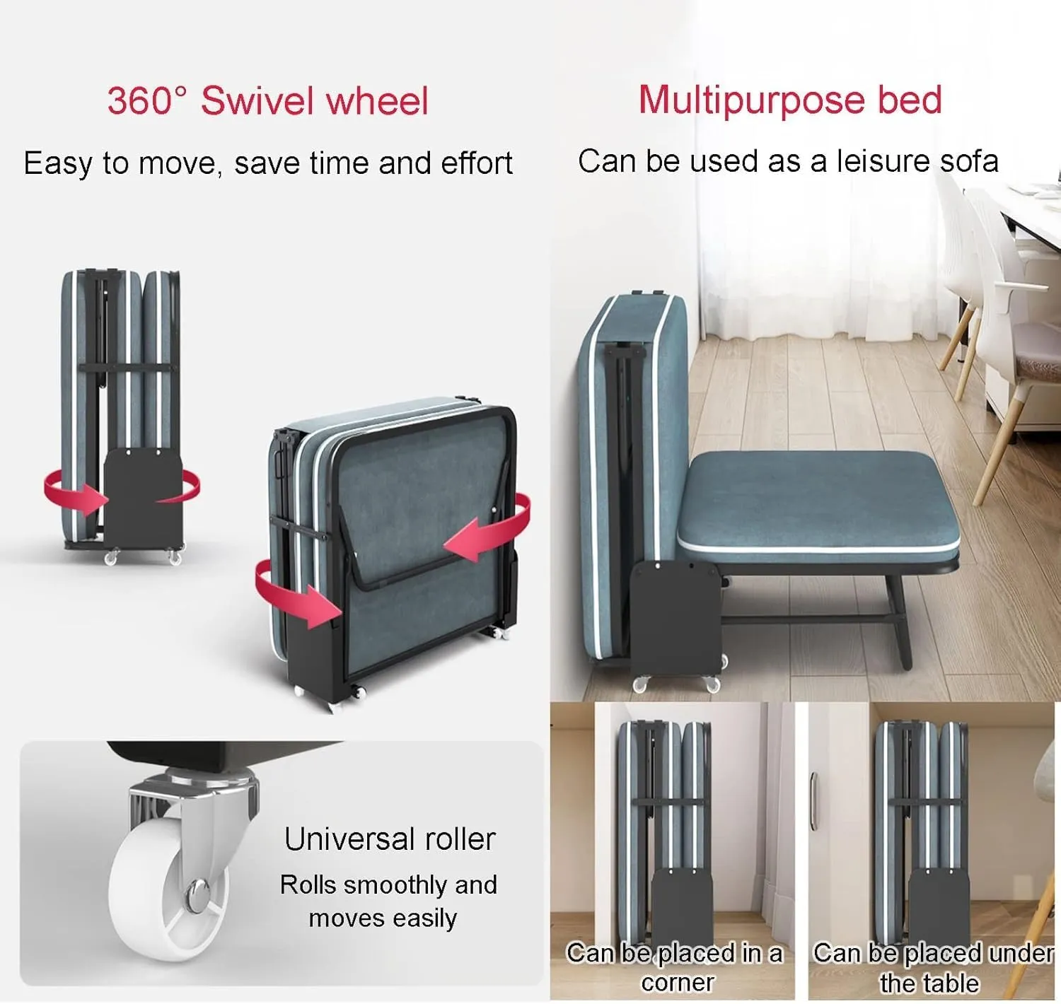 Camping Cot 5-Speed Adjustment Sleeping Cots for Adults with Soft Padded Cushion Folding Camping Bed Load 440lbs Folding Bed