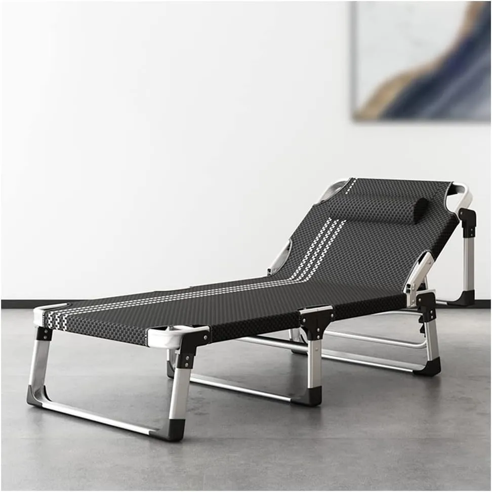 Camping Cot Queen Size, Outdoor Lounge Chairs with Cushion, Portable Folding Reclining Camping Chair with Pillow Adjustable Anti-Gravity Lounger for Garden Poolside,Style1
