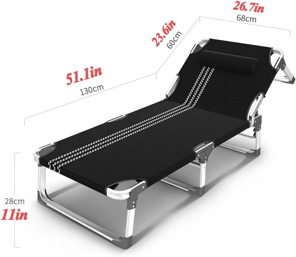 Camping Cot Queen Size, Outdoor Lounge Chairs with Cushion, Portable Folding Reclining Camping Chair with Pillow Adjustable Anti-Gravity Lounger for Garden Poolside,Style1