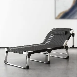 Camping Cot Queen Size, Outdoor Lounge Chairs with Cushion, Portable Folding Reclining Camping Chair with Pillow Adjustable Anti-Gravity Lounger for Garden Poolside,Style1
