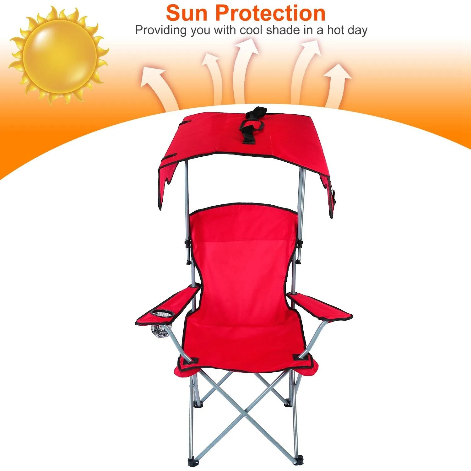 Camping Sun Lawn Quick resolution Folding Canopy Chair Chair Easy-to-use Beach Load Foldable Seat Canopy 330LBS Protection