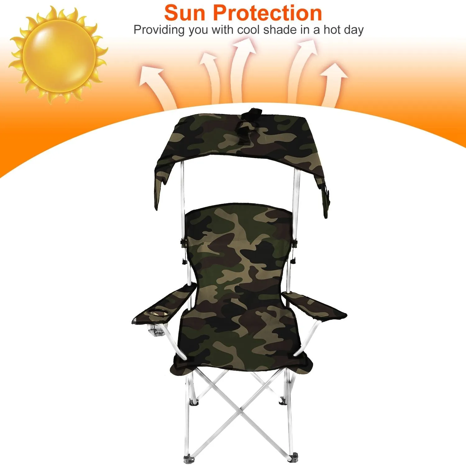 Camping Sun Lawn Quick resolution Folding Canopy Chair Chair Easy-to-use Beach Load Foldable Seat Canopy 330LBS Protection