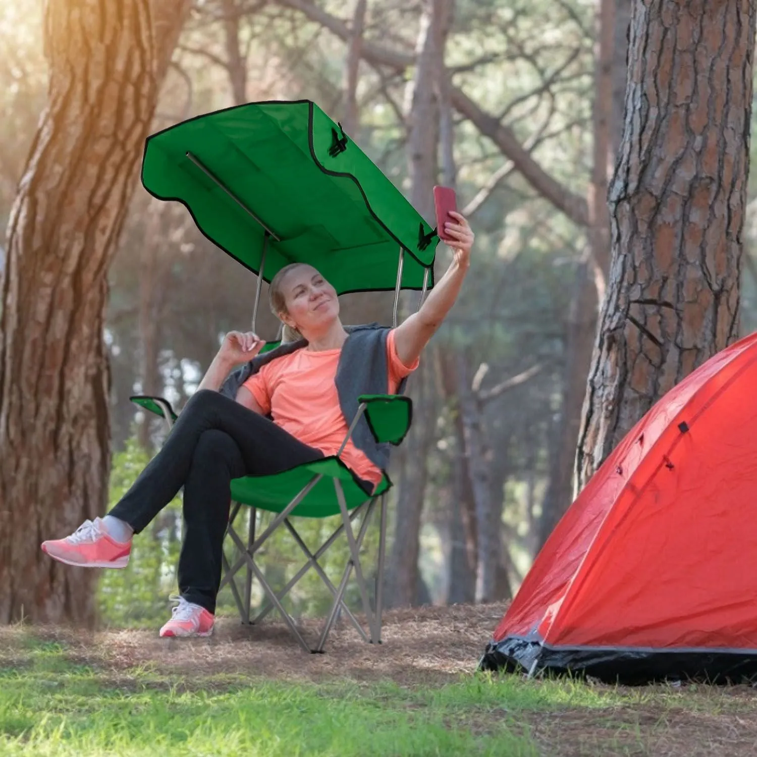 Camping Sun Lawn Quick resolution Folding Canopy Chair Chair Easy-to-use Beach Load Foldable Seat Canopy 330LBS Protection