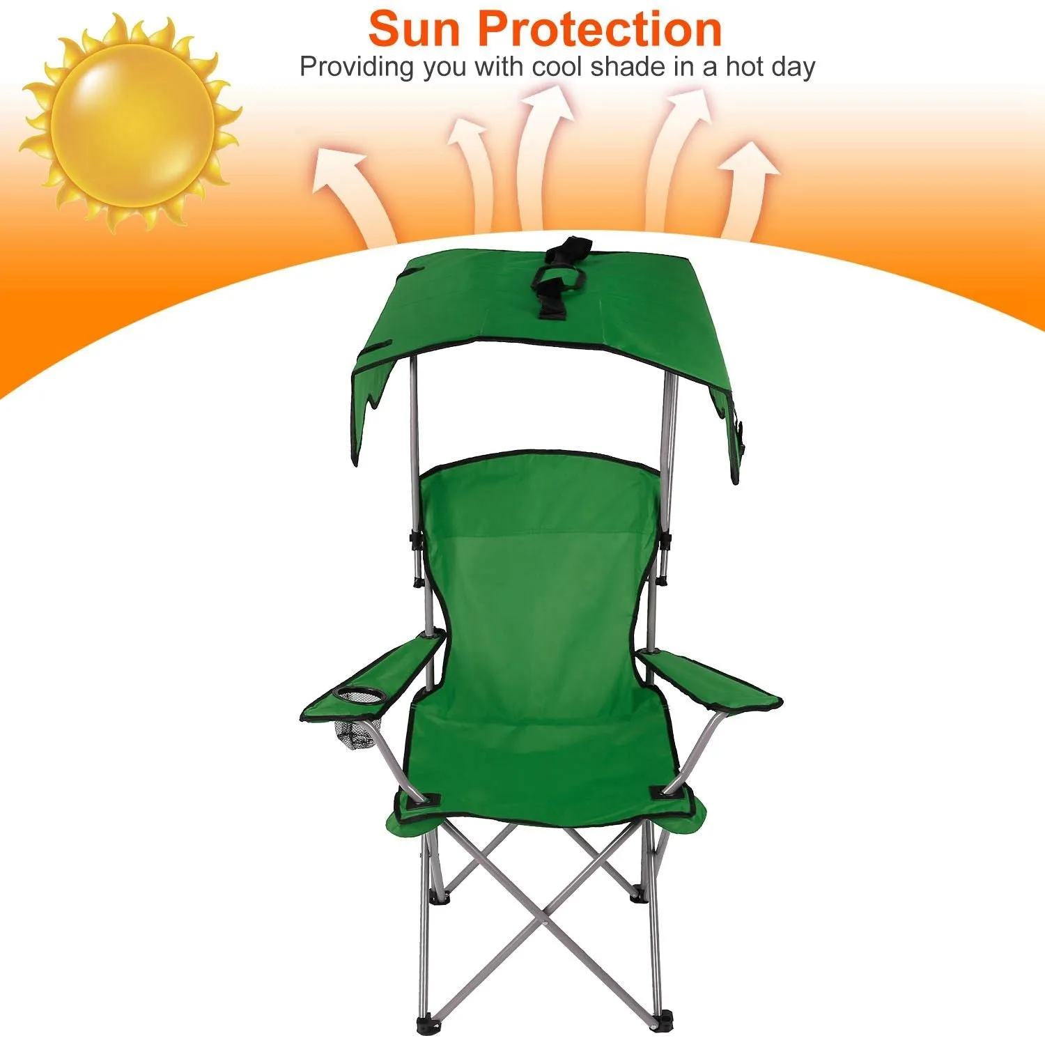 Camping Sun Lawn Quick resolution Folding Canopy Chair Chair Easy-to-use Beach Load Foldable Seat Canopy 330LBS Protection