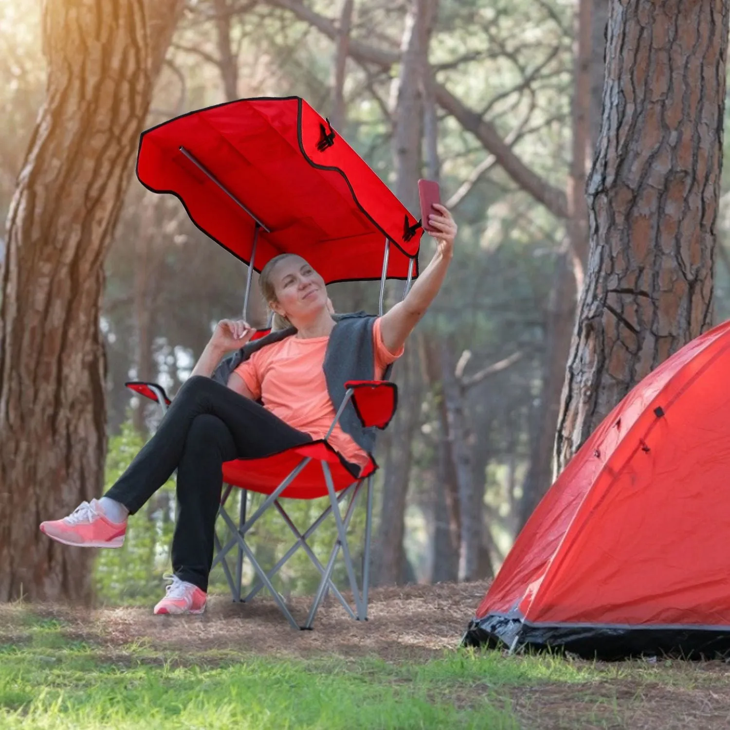Camping Sun Lawn Quick resolution Folding Canopy Chair Chair Easy-to-use Beach Load Foldable Seat Canopy 330LBS Protection