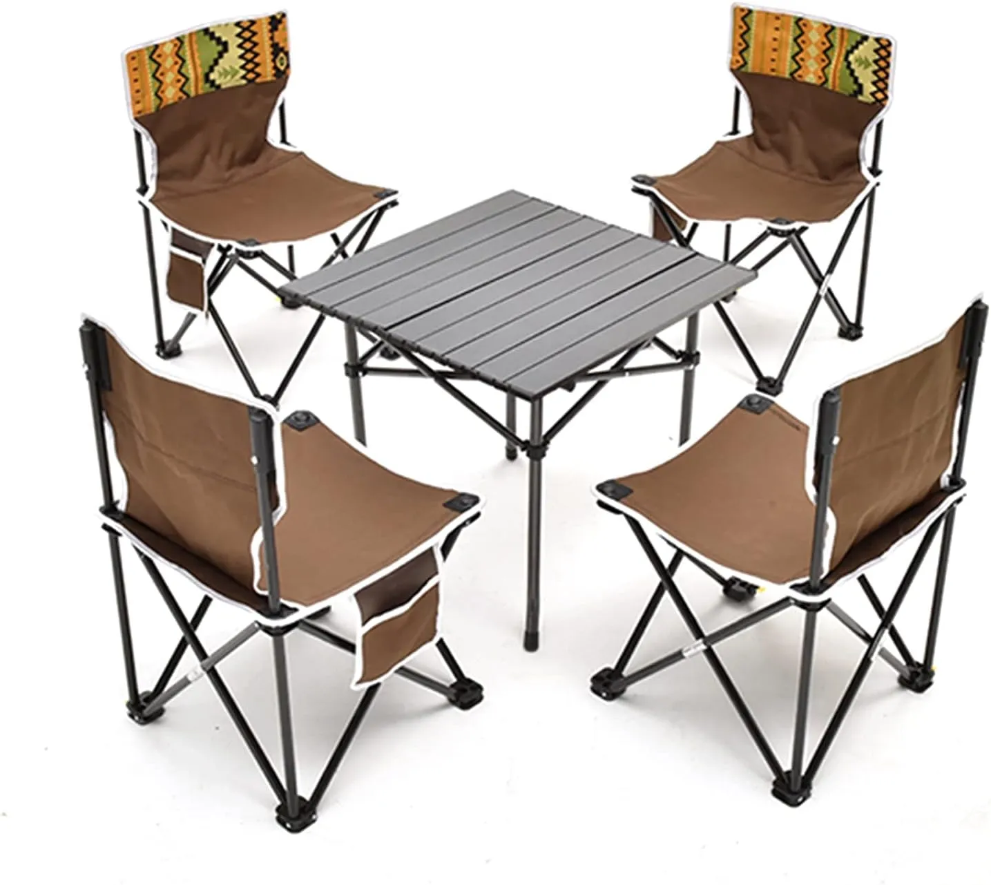 Camping Table Chairs Folding and Lightweight Outdoor Picnic Table Set, Aluminum Patio Table, Suitable for Barbecue, Fishing, Beach, Car (Size : Medium)