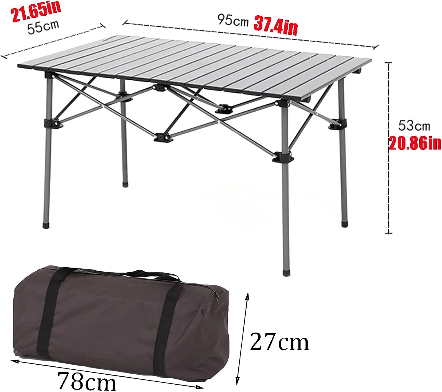 Camping Table Chairs Outdoor Folding Table and Chair Set, Aluminum Alloy Roll Table Top, Suitable for Balcony Garden Fishing Camping Picnic Table (Color : Package 6)