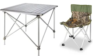 Camping Table Chairs Portable Set, Outdoor Aluminum Alloy Can Lift Picnic Table, Portable Table with Carrying Bag
