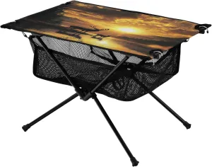 Camping Table Lightweight Portable Folding Table with Mesh Storage Net Animal Deer Sunset Ideal for Camping Hiking Beach Picnic Travel Backyard
