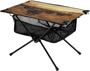 Camping Table Lightweight Portable Folding Table with Mesh Storage Net Black Cattle Gathers Ideal for Camping Hiking Beach Picnic Travel Backyard