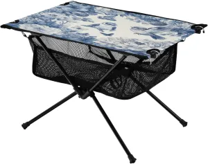 Camping Table Lightweight Portable Folding Table with Mesh Storage Net Butterfly Flower Blue Bird Ideal for Camping Hiking Beach Picnic Travel Backyard