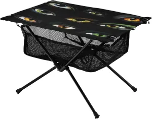 Camping Table Lightweight Portable Folding Table with Mesh Storage Net Cat Wild Animals Eye Ideal for Camping Hiking Beach Picnic Travel Backyard
