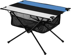 Camping Table Lightweight Portable Folding Table with Mesh Storage Net Estonia Flag Ideal for Camping Hiking Beach Picnic Travel Backyard