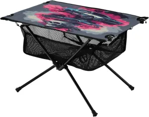 Camping Table Lightweight Portable Folding Table with Mesh Storage Net Skull Car Ideal for Camping Hiking Beach Picnic Travel Backyard