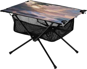 Camping Table Lightweight Portable Folding Table with Mesh Storage Net Tree Beach Ideal for Camping Hiking Beach Picnic Travel Backyard