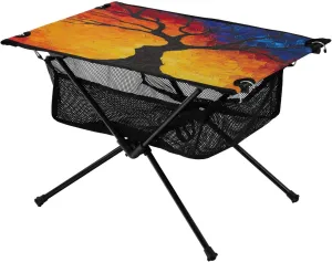 Camping Table Lightweight Portable Folding Table with Mesh Storage Net Tree Blue Orange Ideal for Camping Hiking Beach Picnic Travel Backyard