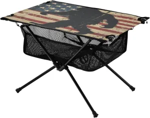 Camping Table Lightweight Portable Folding Table with Mesh Storage Net USA Orangutan Bigfoot Ideal for Camping Hiking Beach Picnic Travel Backyard