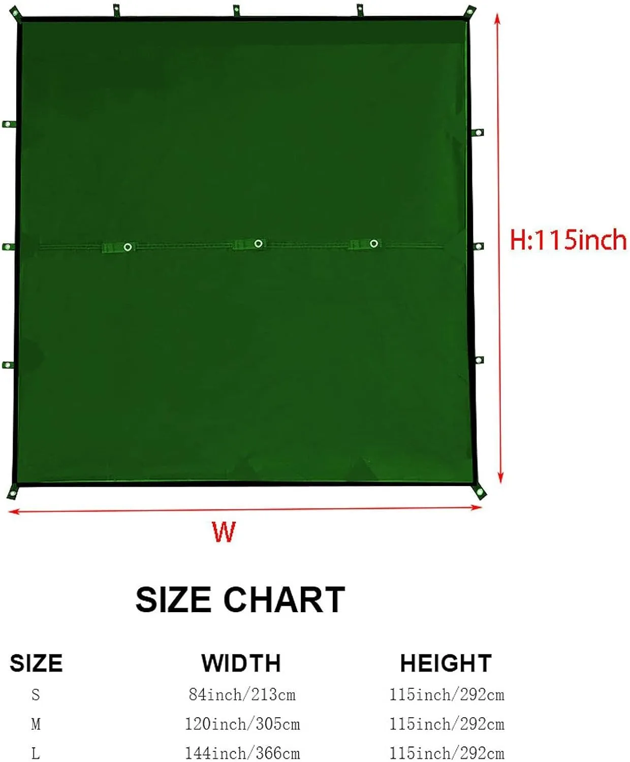 Camping Tent Tarp Waterproof with 6 Stakes and 6 Ropes Sun Canopy Multifunctional for Travelling, Party Easily Install, Green M