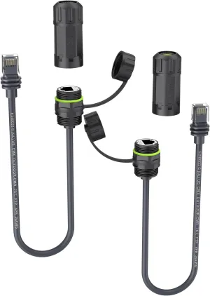 CAMWAY 2Pack Ethernet Adapter for Starlink Mini/Starlink Gen 3 - IP68 Waterproof Starlink SPX to RJ45 Connector,1200Mbps Shielded Cable for Starlink Dish/V3 Router,Plug-and-Play