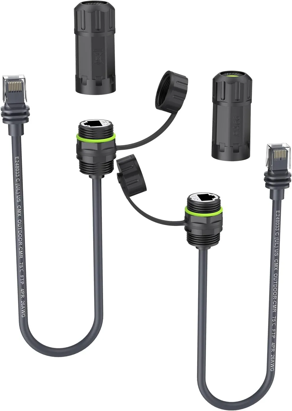 CAMWAY 2Pack Ethernet Adapter for Starlink Mini/Starlink Gen 3 - IP68 Waterproof Starlink SPX to RJ45 Connector,1200Mbps Shielded Cable for Starlink Dish/V3 Router,Plug-and-Play