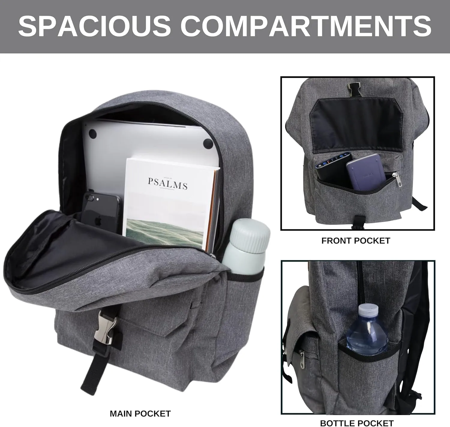 Cango Casual Lightweight Large Capacity Water resistant Daypack and Work Backpack for Adults