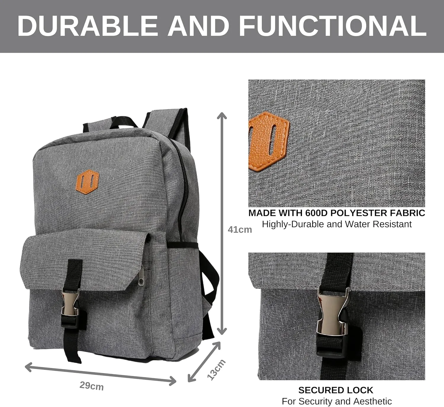 Cango Casual Lightweight Large Capacity Water resistant Daypack and Work Backpack for Adults