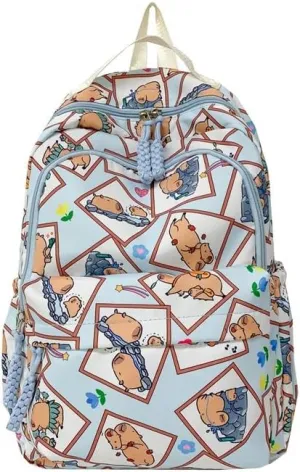Capybara Backpack Ita Bag Breathable Cute Cartoon Mochila Capybara Bag Funny Kawaii Backpack