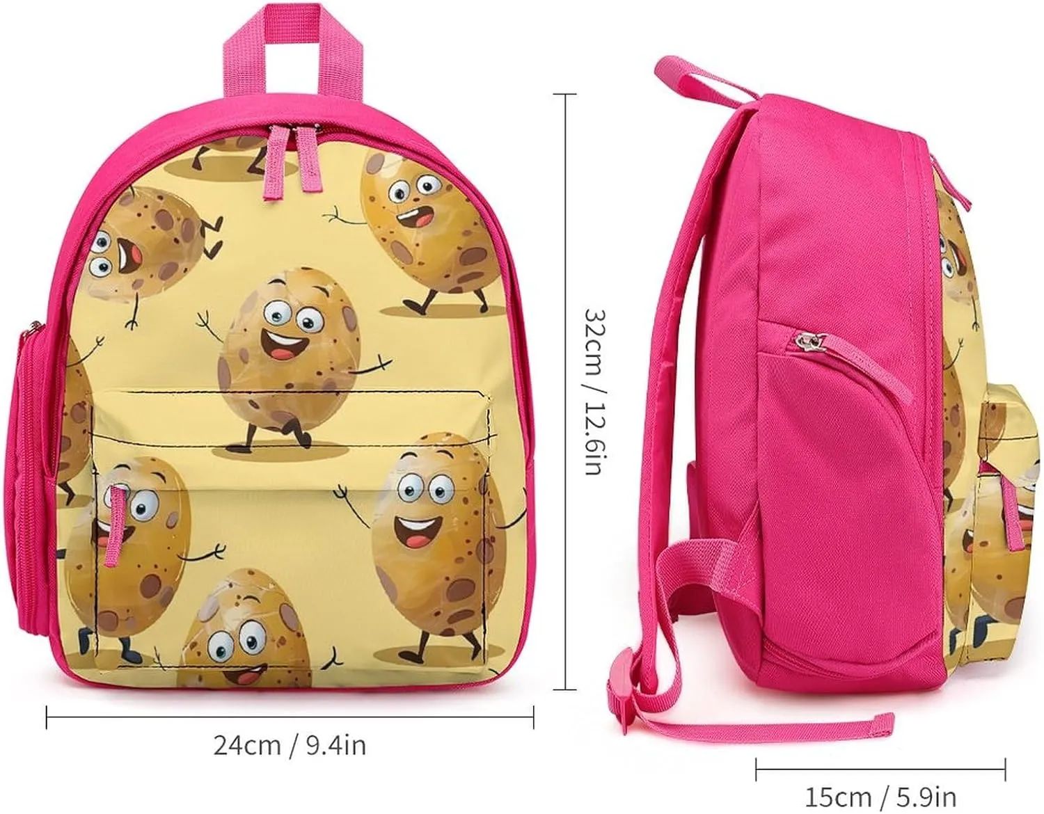 Cartoon Potato Cute Backpack Lightweight Mini Shoulder Bag Travel Daypack for Camping Picnic