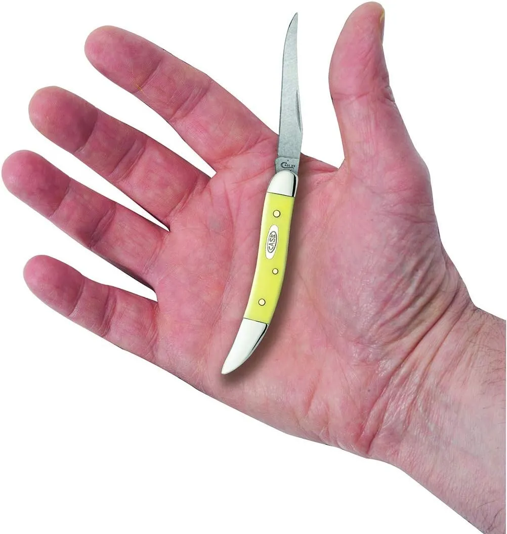 Case WR XX Pocket Knife Yellow Synthetic Small Texas Toothpick Cv Item #091 - (310096 Cv) - Length Closed: 3 Inches