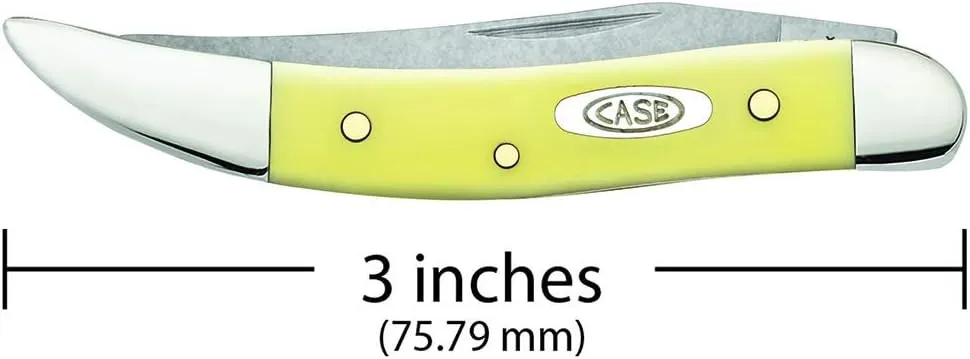 Case WR XX Pocket Knife Yellow Synthetic Small Texas Toothpick Cv Item #091 - (310096 Cv) - Length Closed: 3 Inches