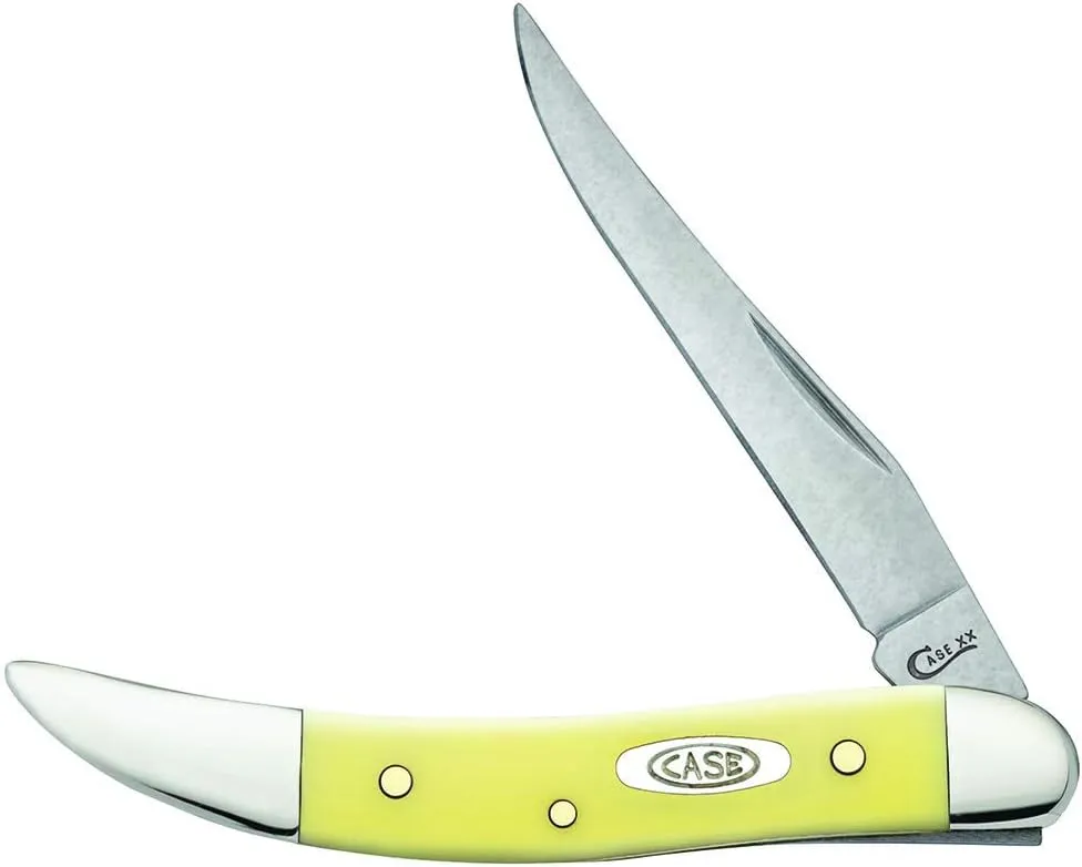 Case WR XX Pocket Knife Yellow Synthetic Small Texas Toothpick Cv Item #091 - (310096 Cv) - Length Closed: 3 Inches