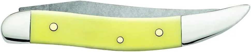 Case WR XX Pocket Knife Yellow Synthetic Small Texas Toothpick Cv Item #091 - (310096 Cv) - Length Closed: 3 Inches