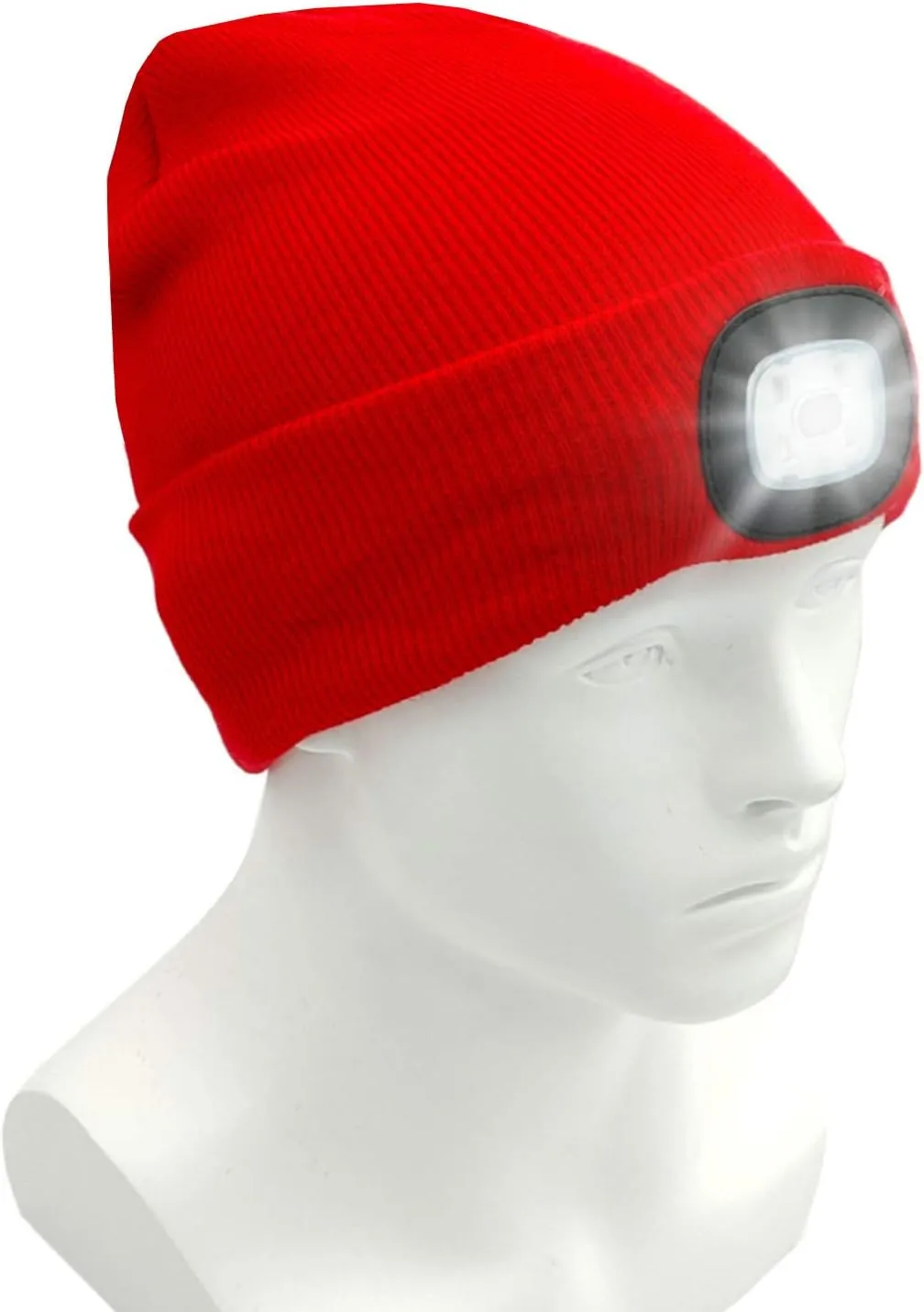 CENSGO Unisex Hat with Light, USB Rechargeable LED Headlamp Beanie, Gifts for Dad Father Men Husband Warm Knitted Cap