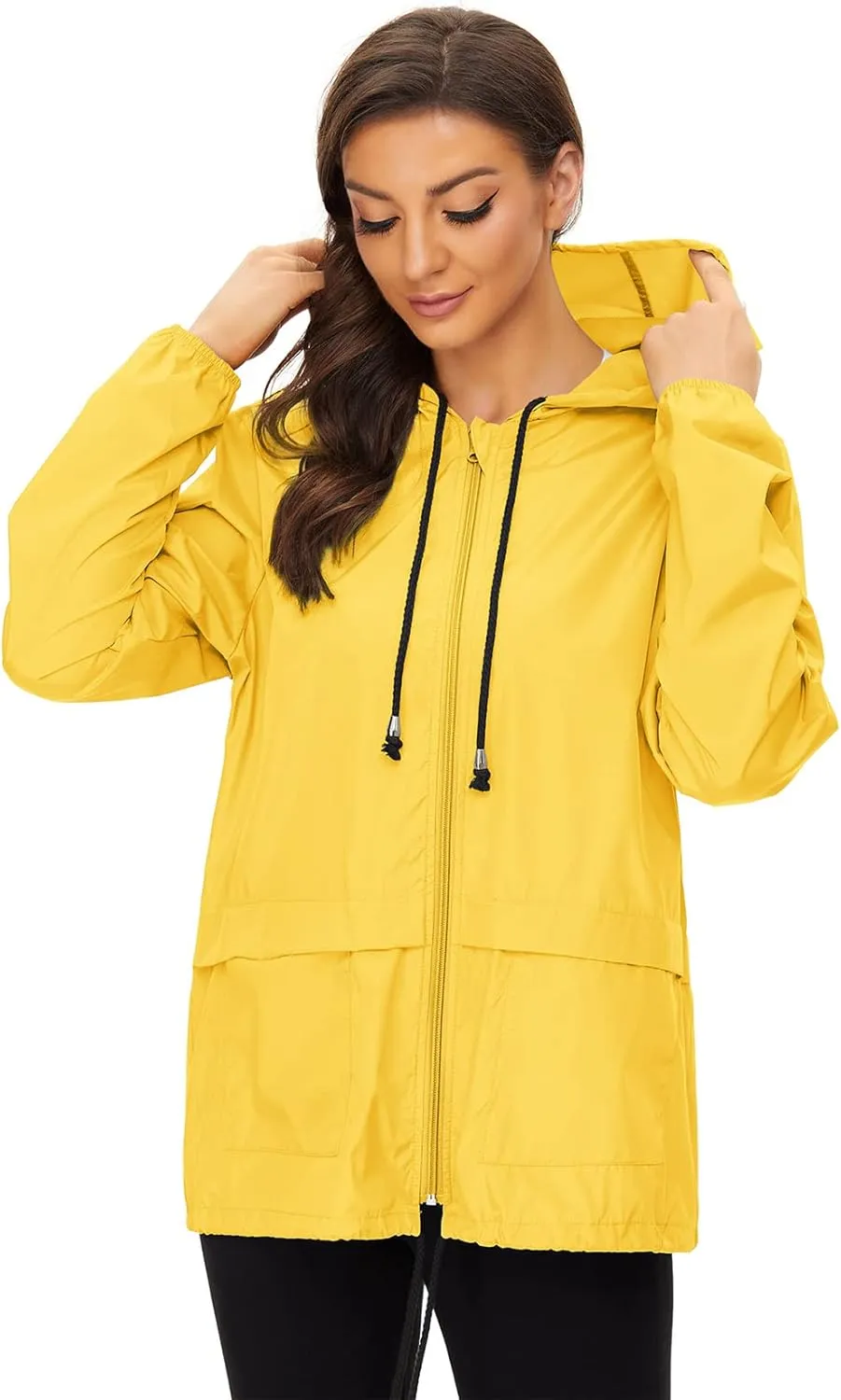 Century Star Packable Rain Jackets for Women Waterproof Lightweight Raincoat with Hood Windbreaker Jacket Women Rain Coats