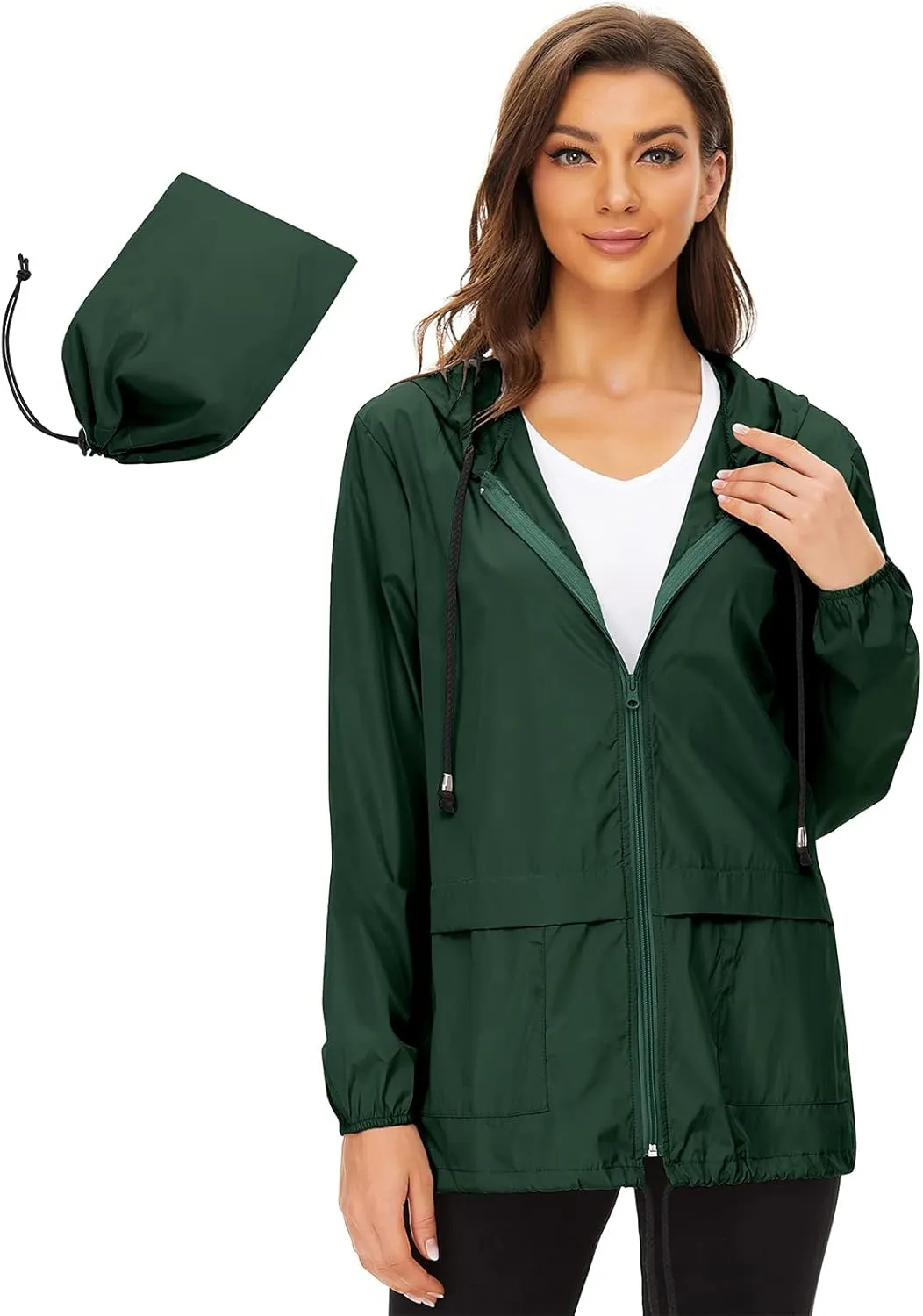 Century Star Packable Rain Jackets for Women Waterproof Lightweight Raincoat with Hood Windbreaker Jacket Women Rain Coats