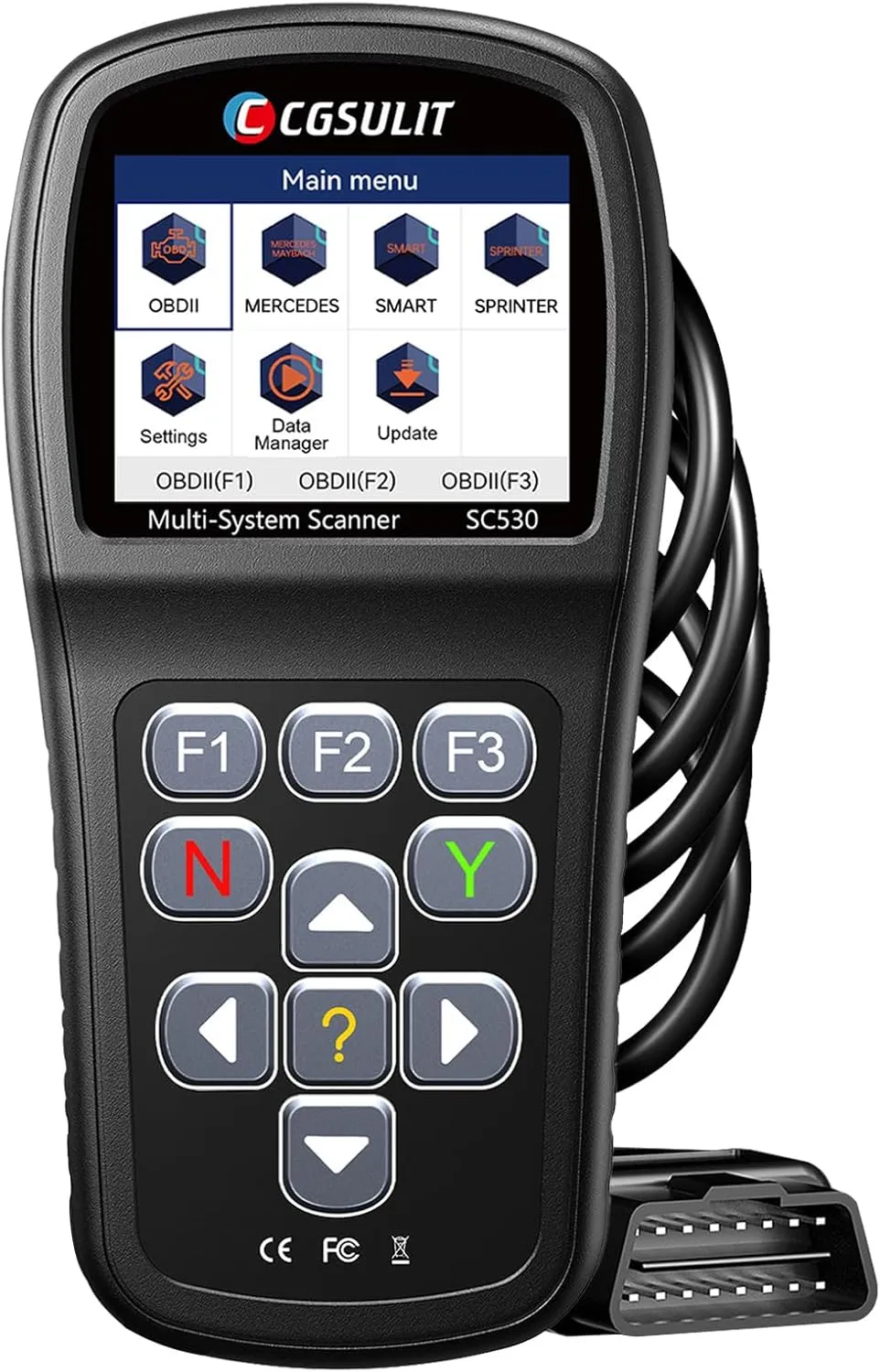 CGSULIT SC530 OBD2 Scanner All System Code Reader for Mercedes Benz/Sprinter/Smart, Bidirectional Diagnostic Scan Tool with 30  Service, ABS Bleed, Oil/EPB/SRS/SAS/TCM/BMS Reset, Auto VIN, Free Update