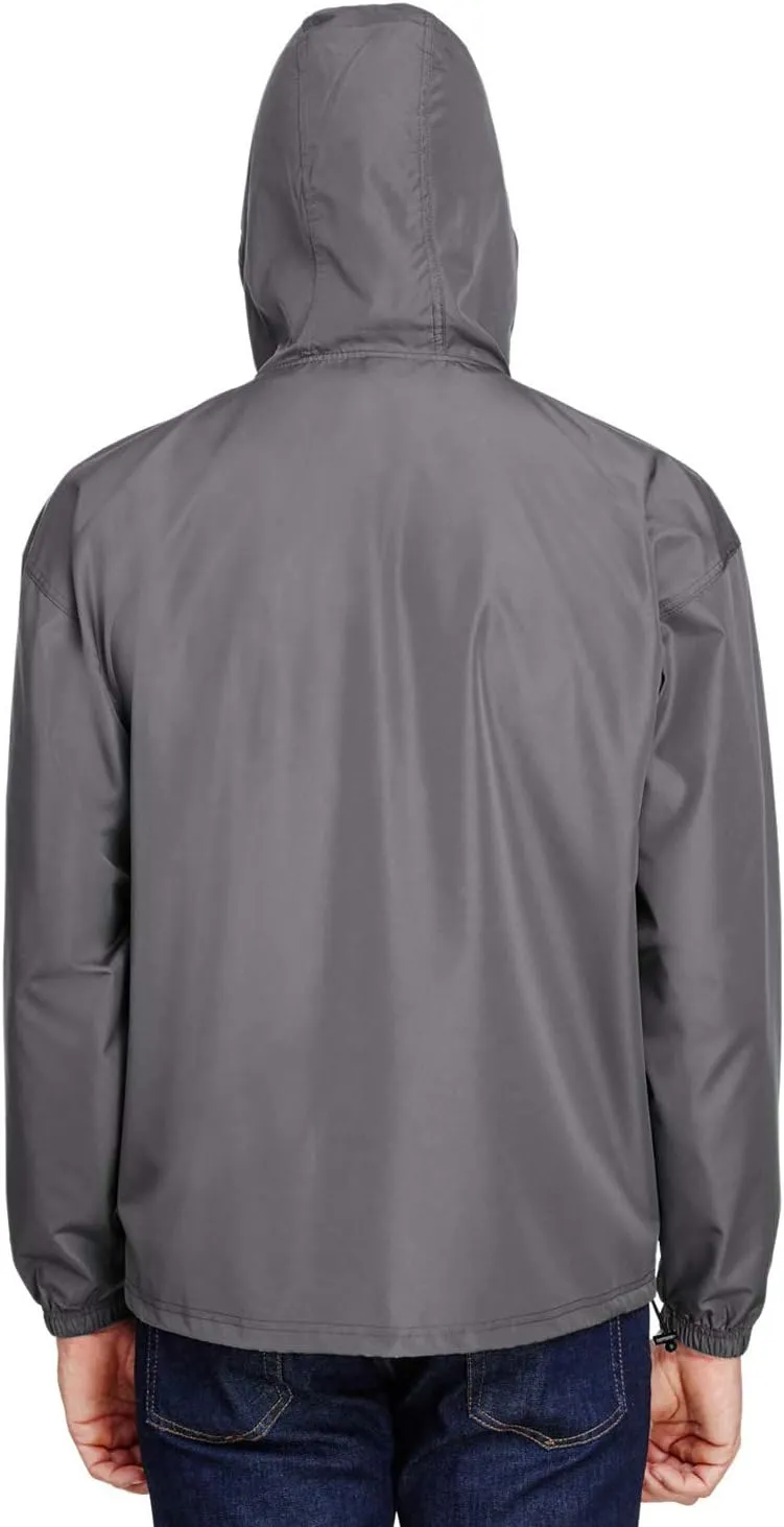 Champion Men's Anorak Jacket with Hood, Lightweight Water-Resistant Packable Nylon Hooded Jacket for Men, Iconic 'C' Logo