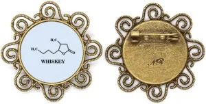 Checal Structure Alcoholic Diet Water Flower Brooch Pins Jewelry Gift for Girls