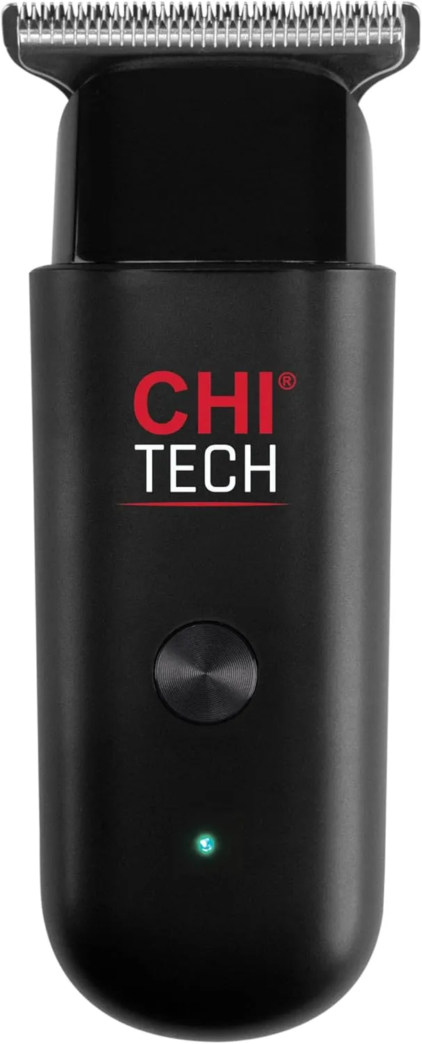 CHI Tech Cordless Mini Trimmer & Clipper, Hair Trimmer for Edging, Blending & Beard Trimming, Stainless Steel Blades, Includes 4 Guard Attachments