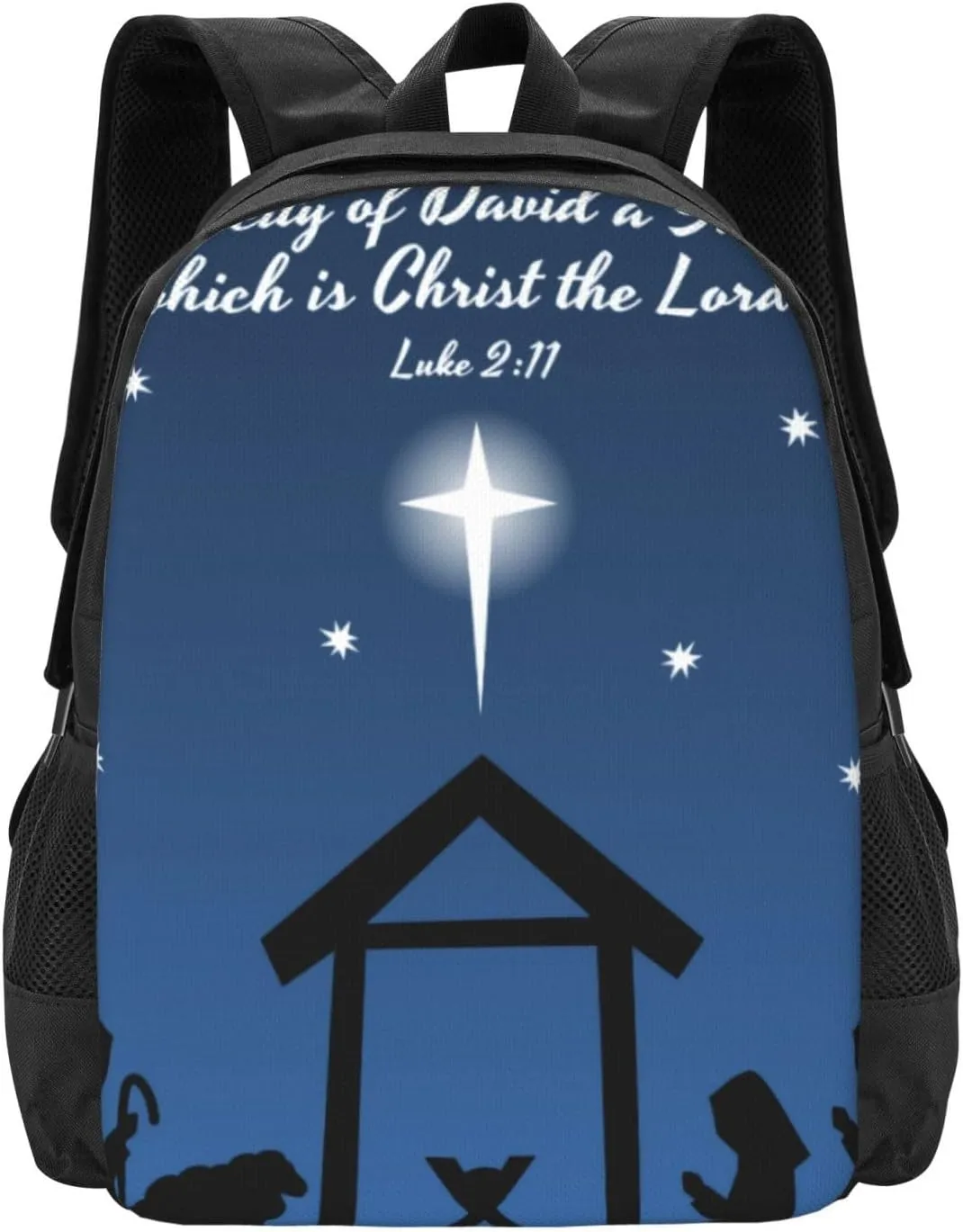 Christmas Nativity With Bible Verse Lightweight Packable Backpack Travel Casual Hiking Daypack Foldable Backpack For Men Women