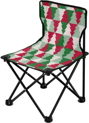 Christmas Tree Retro Folding Camping Chairs for Adults Ultralight Backpack Beach Chairs for Adults with Carrying Bag Ice Fishing Chairs for Indoor Traveling