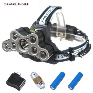 CHUANGLIANGZHELEDheadlight hunting headlamp torch Head outdoor waterproof fishing led headlamp battery 18650luminarias headlight