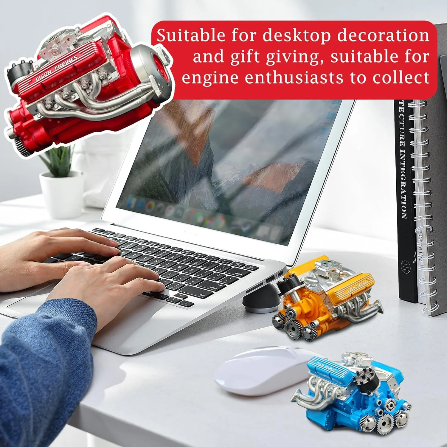 Cison V8 Engine Kit Gas, 89%-Gasoline Ohv V8 Small-Block Engine Model Kits, V8 Engine Model Kit That Runs, Mini Build Your Own Stem Cison Running Engine Kits for Adults (Blue, One Size)
